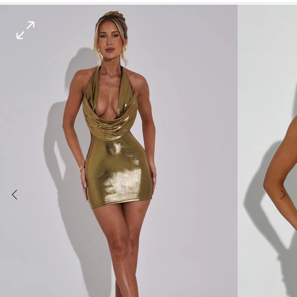 Fallon mini dress Gold - Baby Boo